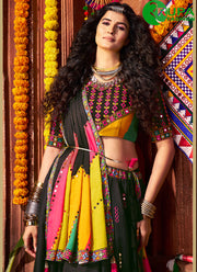 Divine Multi Color Silk Readymade Designer Traditional Lehenga Choli
